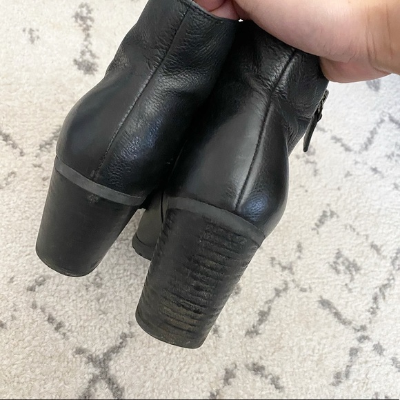 Top Gloria Black Leather Booties - Picture 4 of 6